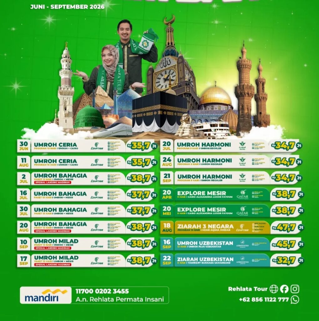 Jadwal dan Paket Umroh Plus Mesir & Wisata Religi (Juni - September 2026)